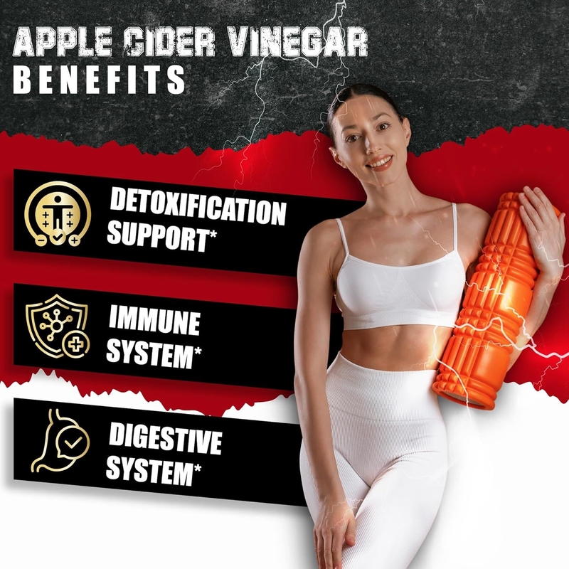 7-in-1 Apple Cider Vinegar Complex with Turmeric Ginger Raspberry Ketones Supports Detox Immunity Digestive Health