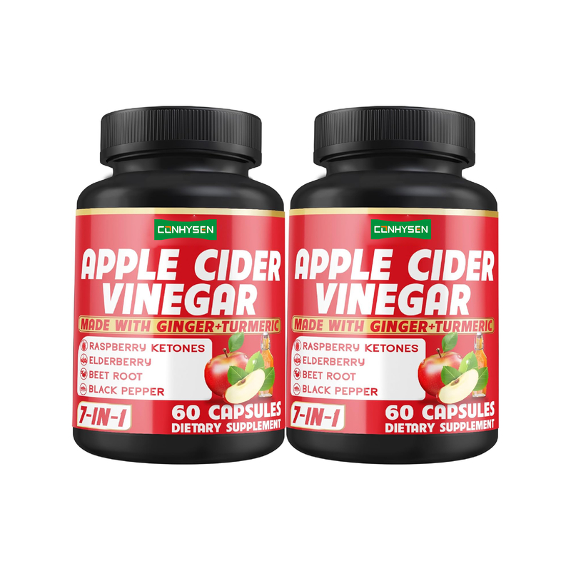 7-in-1 Apple Cider Vinegar Complex with Turmeric Ginger Raspberry Ketones Supports Detox Immunity Digestive Health