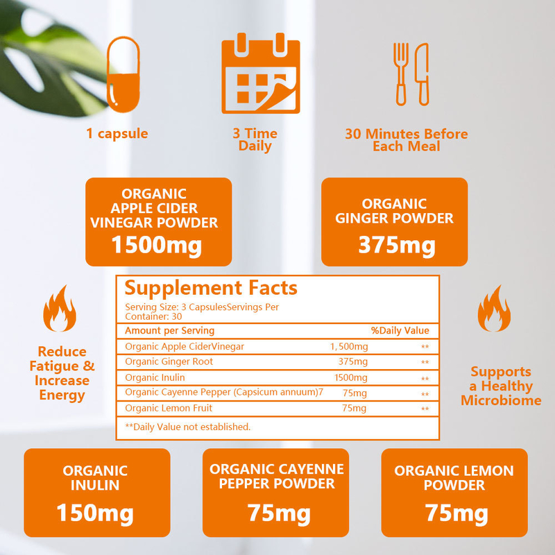Good Quality Dietary Supplement Organic Apple Cider Vinegar Capsules for Weight Management