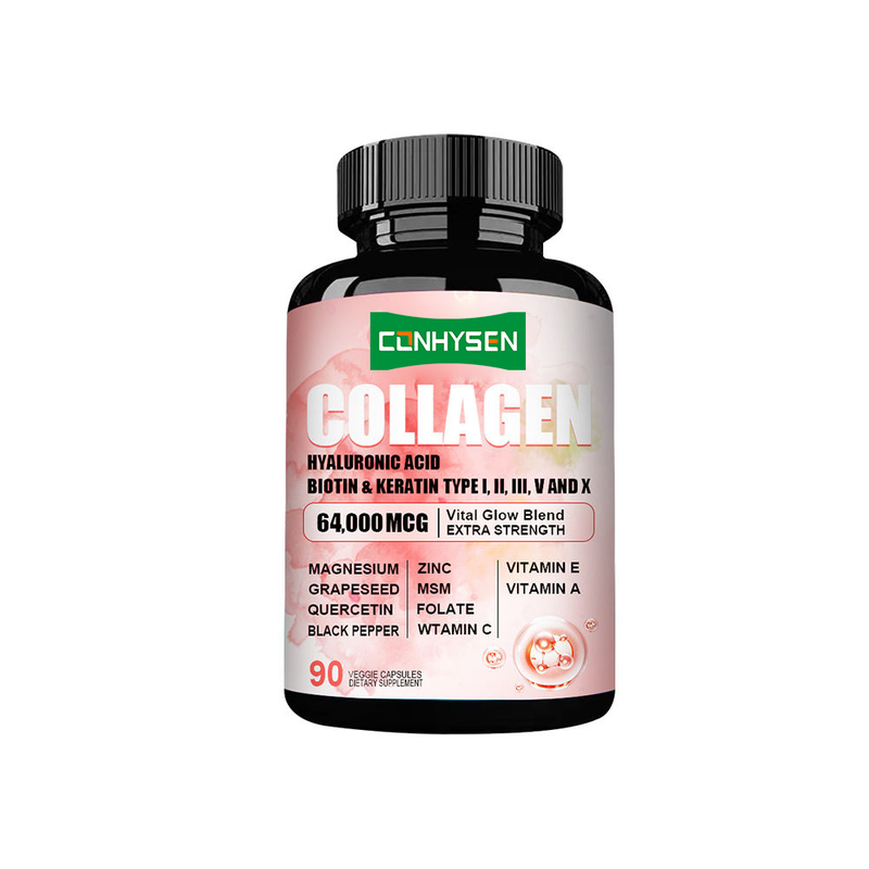 Lower MOQ Collagen Capsules Boosts Hair and Mails Strength with Hyaluronic Acids Extra Strength