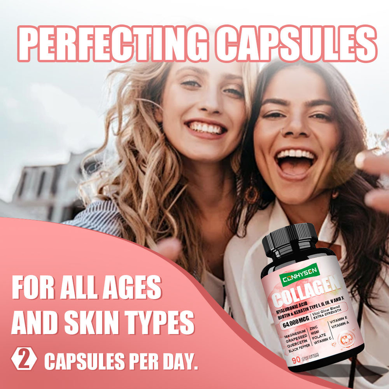 Lower MOQ Collagen Capsules Boosts Hair and Mails Strength with Hyaluronic Acids Extra Strength