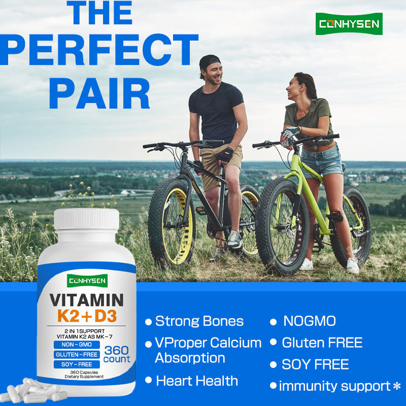 Customization Vitamin K2 D3 Capsules 2-In-1 Support Capsule Boosts Heart Bone And Immune Health