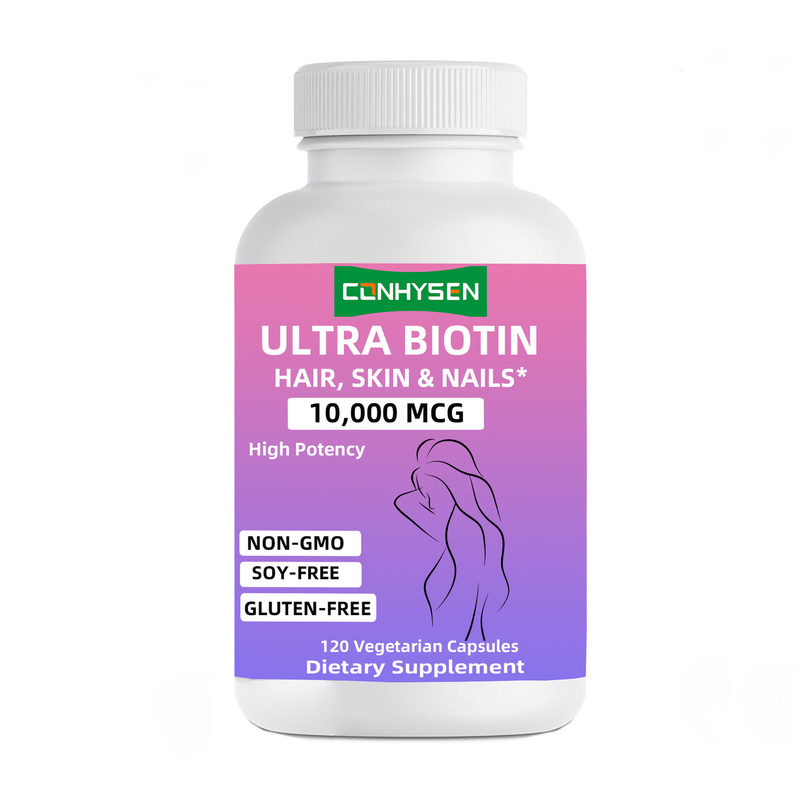 Custom Branded Ultra Biotin Capsules Non GMO Promotes Hair Skin & Nails Beauty Supplement