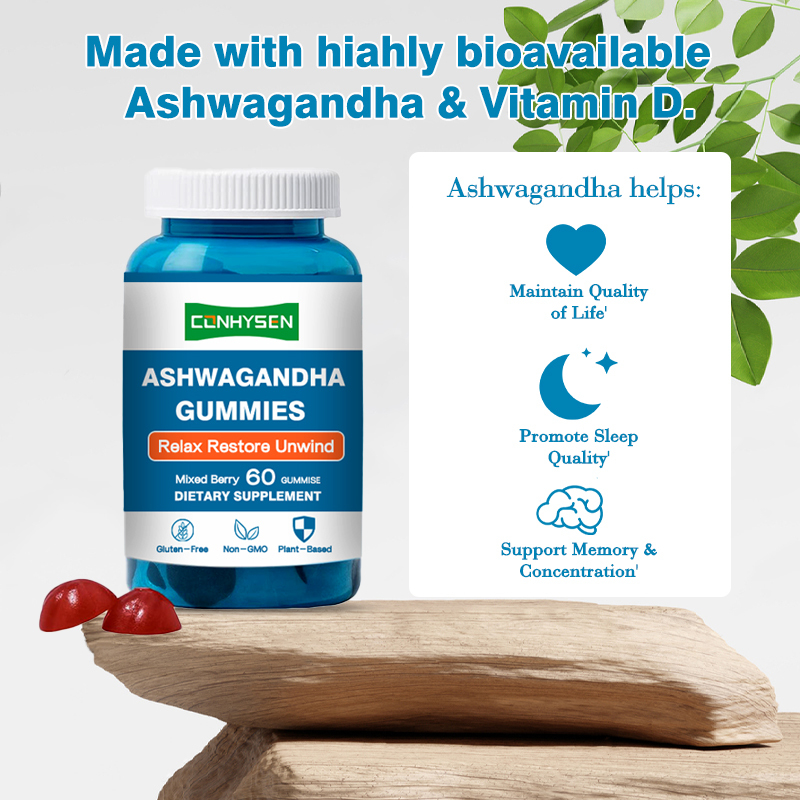 Ashwagandha Gummies with Vitamin D2 for Immune Support 18 Months Shelf Life