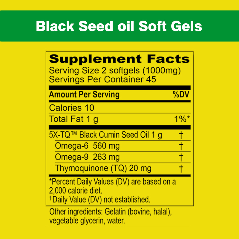 Premium Custom Black Seed Oil Softgels OEM for Immune Support Joint Health