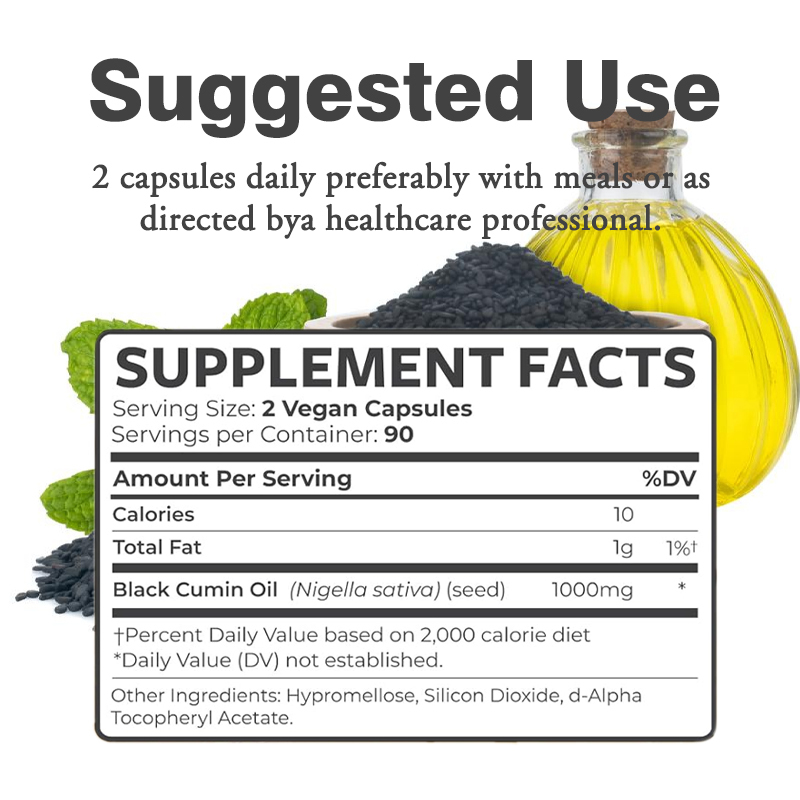 Custom Branded Black Seed Oil Capsules Supplier Support Healthy Hair Skin Nails