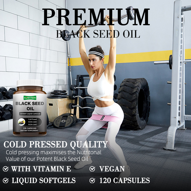 Custom Branded Black Seed Oil Capsules Supplier Support Healthy Hair Skin Nails