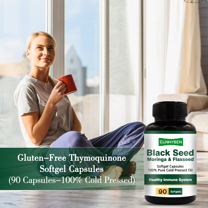 Black Seed Oil Softgels 1000mg for Hair Skin Health 24 Months Shelf Life