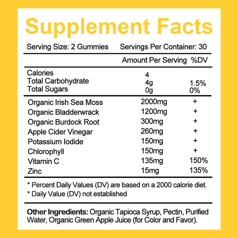 8-In-1 Sea Moss Gummies Immune and Thyroid Support Factory Customization
