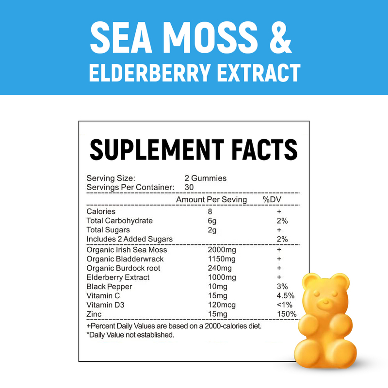 Sea Moss Gummies 8-In-1 Formula Premium Custom Boost Mood and Energy Factory