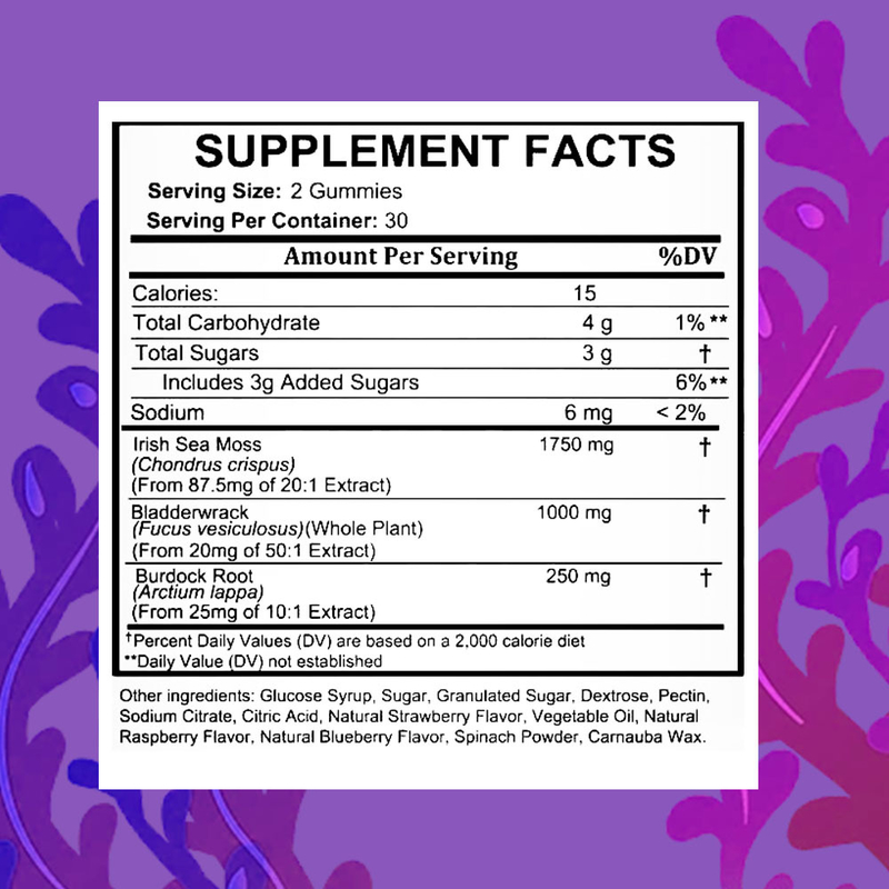 Organic Irish Sea Moss Gummies Factory Direct for Immune Support Custom