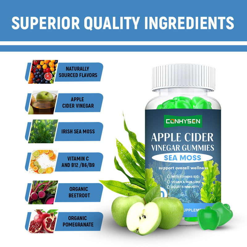 Sea Moss Gummies with Vitamin B C Factory Wholesales Support Energy Replenishment