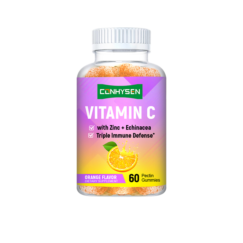 Factory Vitamin C Gummies Orange Flavor Custom Label Support Heart Health