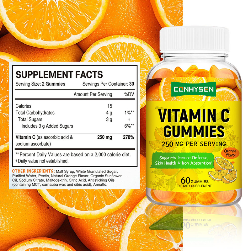 Custom Branded Vitamin C Gummies 60 Gummies for Inflammatory Support Supplier