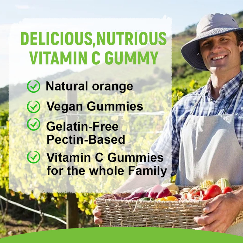 Vitamin C Gummies Natural Orange Flavor Factory Wholesales Heart Energy Support