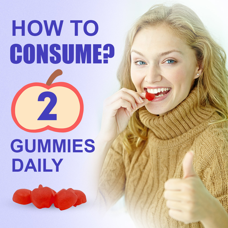 Factory Apple Flavor Apple Cider Vinegar Gummies Promote Detox Custom Branded