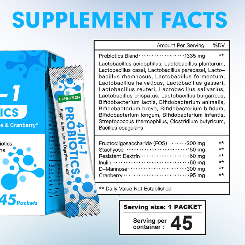 Factory 4-In-1 Probiotics Powder D-Mannose Custom Branded Maintain PH Balance