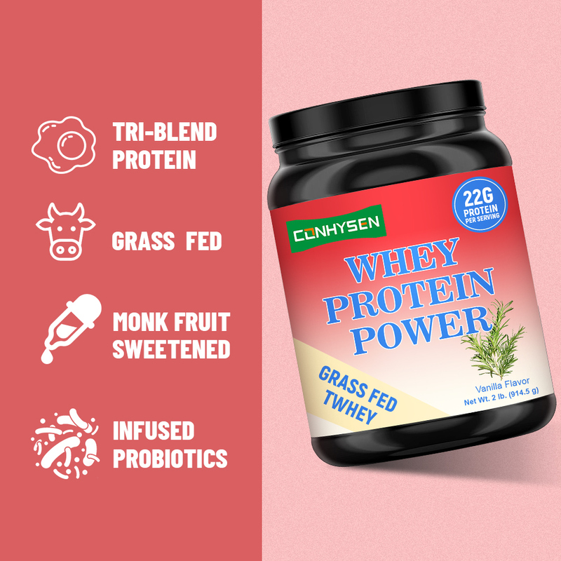 Whey Protein Power Grass Fed Tri Blend Protein Supports muscle growth Wholesale Custom