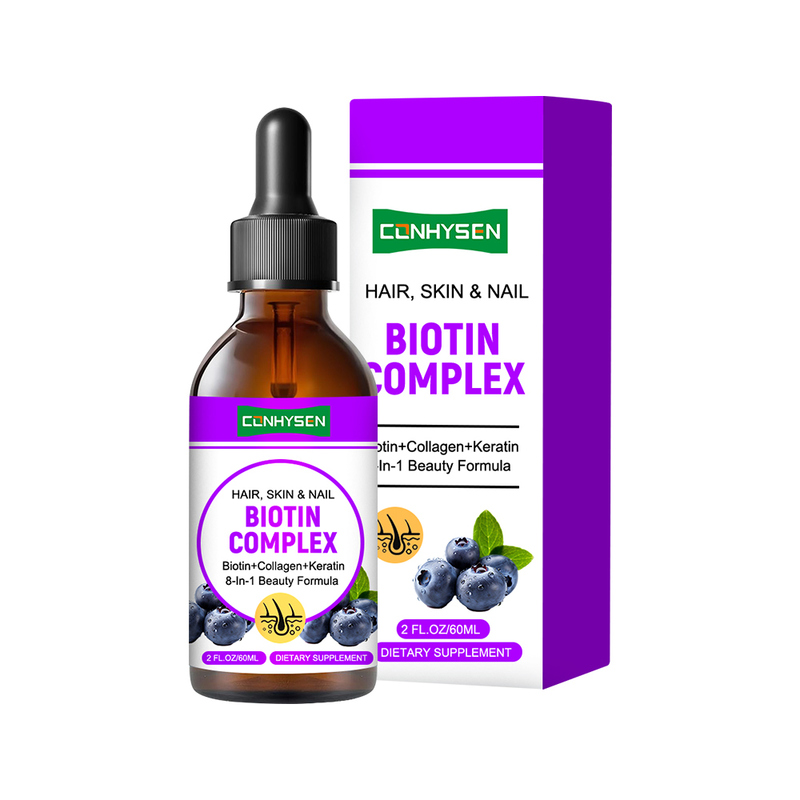 Biotin Complex Liquid Drops for Hair Skin Nail Care Support Health Wholesale Custom