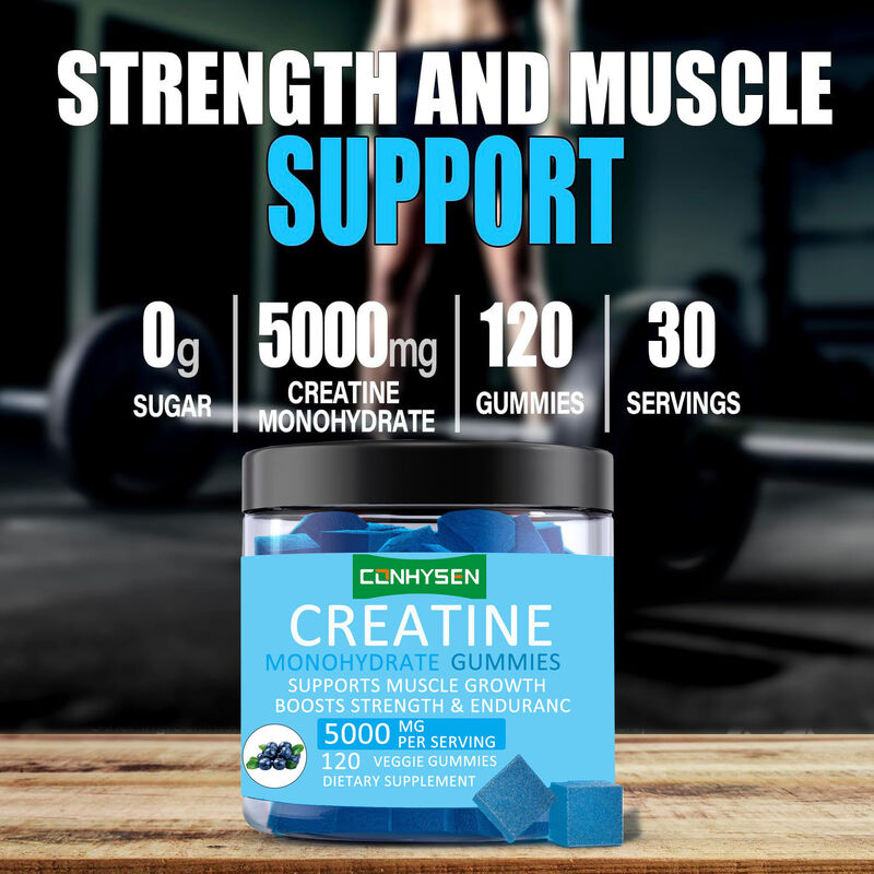 Custom Sport Pre Workout Muscle Growth Creatine Monohydrate Gummies Increases Muscle Mass Creatine Gummy Supplement