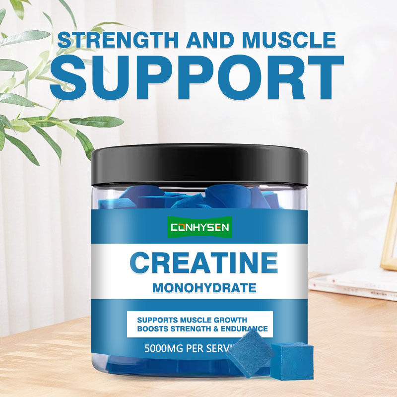 Custom Sport Creatine Monohydrate Gummies Pre-Workout Muscle Growth Pills for Adults Energy Boosting Creatine Supplement