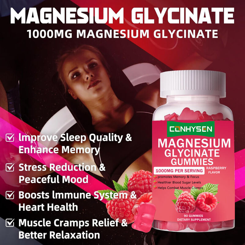 Hot Sell Private Label Vegan Vitamin D Dietary Supplement Lmprove Sleep Quality Magnesium Glycinate Gummies
