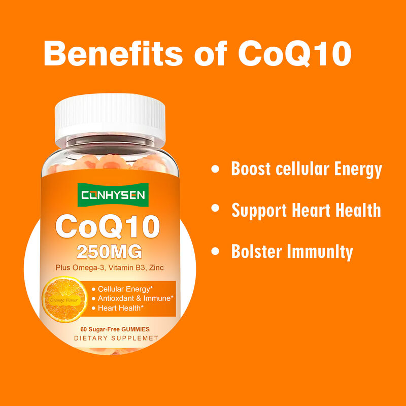 Vigo-COQ10-250mg Filled Gummies With Plus Omega-3 Vitamin B3 & Zinc Coenzyme Q10 Supplements for Heart Health Cellular Energy