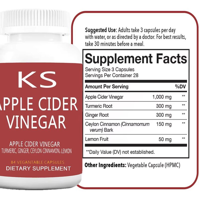 Beworths Natural Apple Cider Vinegar Capsule Detox Supplement Sports Nutrition Powder for Effective Weight Management