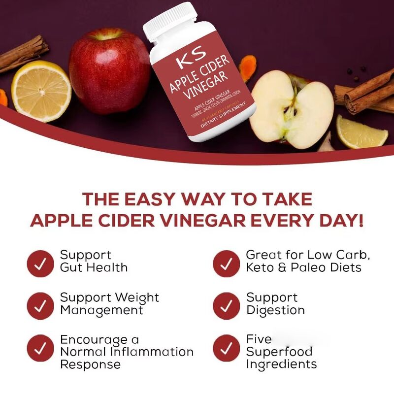 Beworths Natural Apple Cider Vinegar Capsule Detox Supplement Sports Nutrition Powder for Effective Weight Management