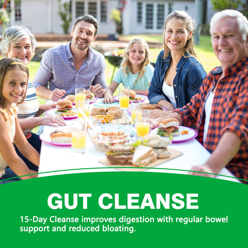 Private Label Health Supplement 15 Day Gut Cleanse and Detox Capsules for Digestive Health & Gut Health