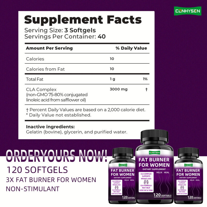 Private Label Fat Burner Capsules CLA Complex Dietary Supplements Promotes Muscle for Women Weight Loss Pills Dietary Fibre