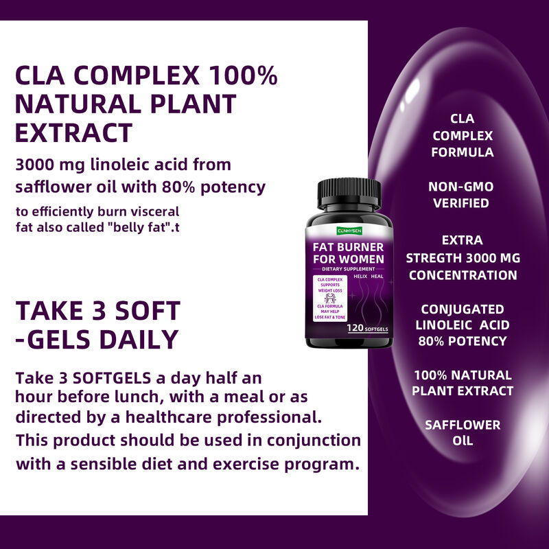 Private Label Fat Burner Capsules CLA Complex Dietary Supplements Promotes Muscle for Women Weight Loss Pills Dietary Fibre