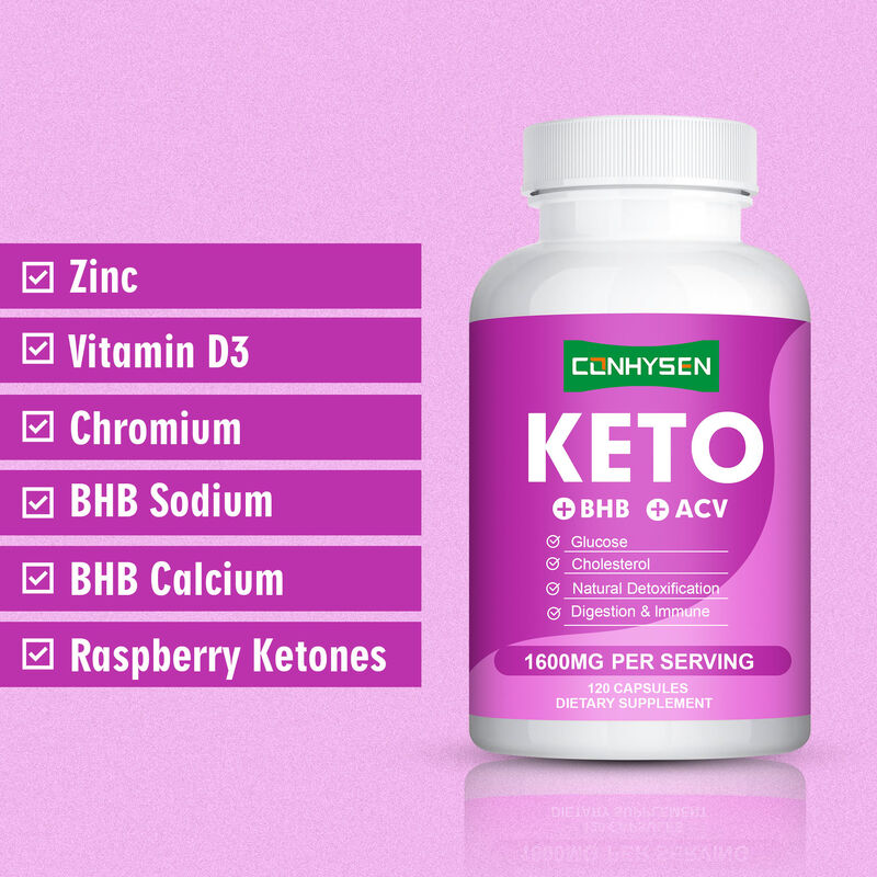 OEM ODM Keto Capsules Rich BHB ACV Vitamins Zinc Chromium Supports Efficient Metabolic Activity Weight Loss Pills