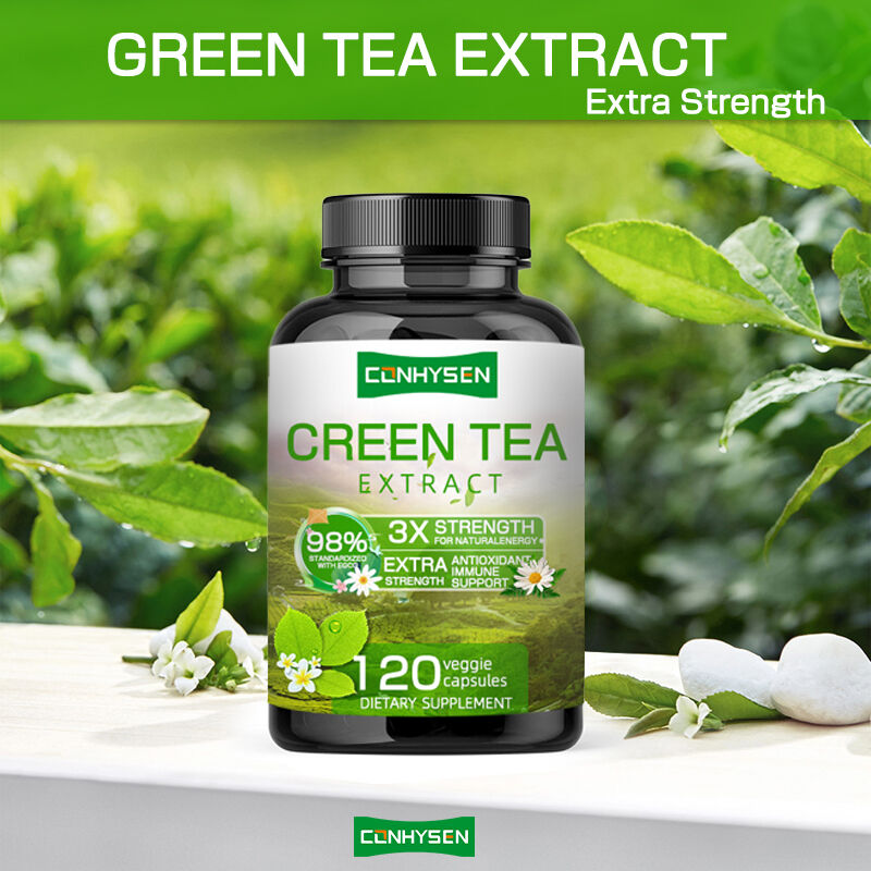 Private Label Green Tea Capsules Rich EGCG Supplement Antioxidant Immune Support Weight Loss Slimming Fat Burner Pill