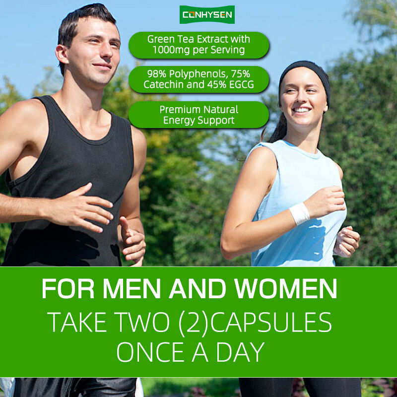 Private Label Green Tea Capsules Rich EGCG Supplement Antioxidant Immune Support Weight Loss Slimming Fat Burner Pill