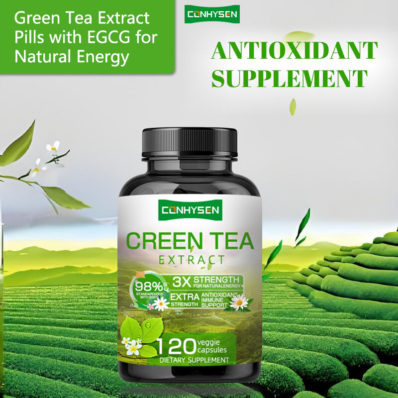 Private Label Green Tea Capsules Rich EGCG Supplement Antioxidant Immune Support Weight Loss Slimming Fat Burner Pill