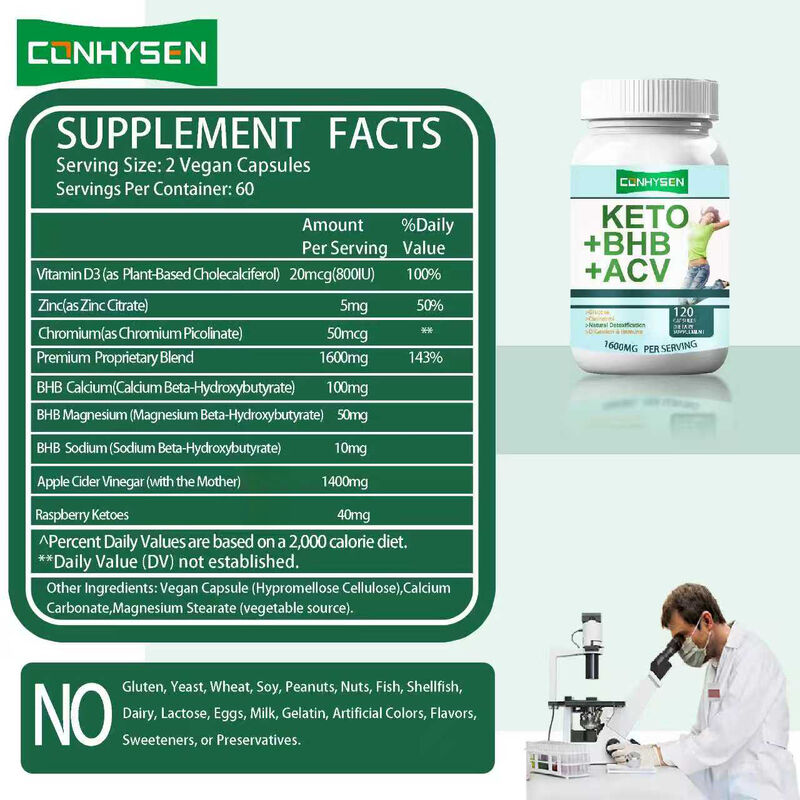 Private Label Keto ACV BHB Dietary Fiber Supplement Capsules Keto Bhb Capsules Weight Loss Supplements Diet Capsules