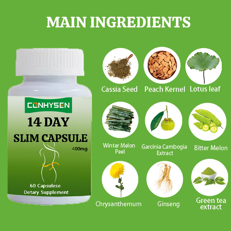 OEM ODM 14-Day Slimming Capsule Fast Acting Appetite Suppressant and Fat Burner Pills for Adults Dietary Fiber