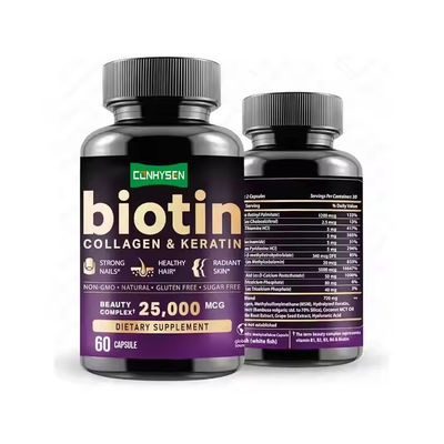 Vitamin Collagen Biotin Supplement Capsules Support Hair Nails and Skin Growth