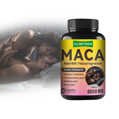 Maca Root Powder Capsules With Ashwagandha For Stress Relieve Energy Mood