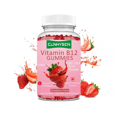 Private Label Vitamin B12 Gummies with Iron Supplement Support Immune System