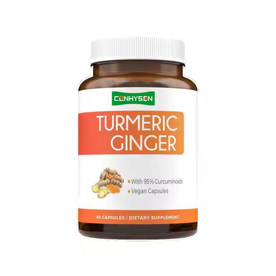 Herbal Extract Turmeric Ginger Capsules Supplement Support Digestive Intestinal Flora Healthy