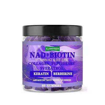 Custom NAD Biotin Gummies With Multi Vitamin Reduces Wrinkles And Fine Line