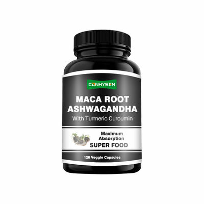 Factory Customization Maca Root Ashwagandha Capsules Boost Hormonal Balance With Turmeric Curcumin