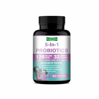 Private Labels 5-In-1 Prebiotic Capsules Promotes Detox And Metabolism Probiotic Supplements