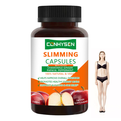 Custom 100% Vegan Slimming Capsules with Peppermint Supports Bloating & Gas Relief