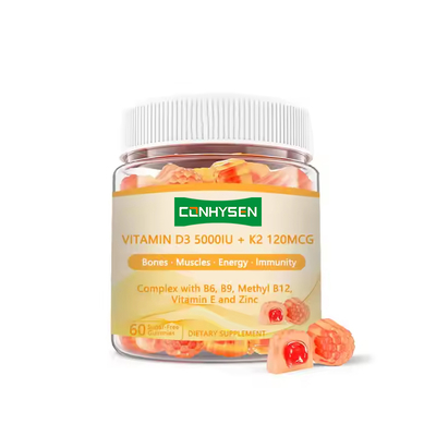 OEM ODM Complex Vitamin D3+K2 Sugar Free Gummies for Adults Immune Support Gummies