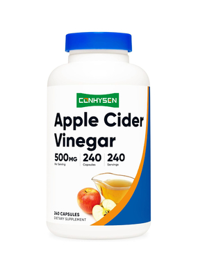 OEM Dietary Supplement Apple Cider Vinegar Capsules 500mg 240 Vegetarian Capsules Natural Vegetarian GMP Non-GMO Gluten-Free