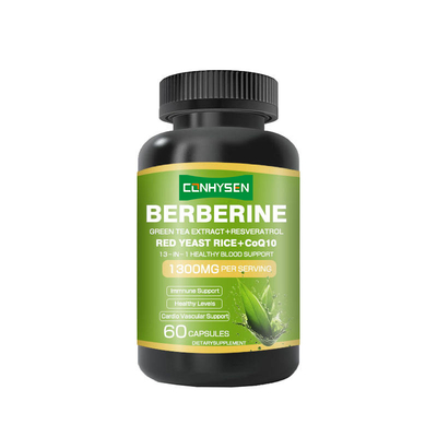 OEM/ODM 1300mg Berberine Capsules 13-In-1 for Healthy Blood Support Green Tea Extract Supplement